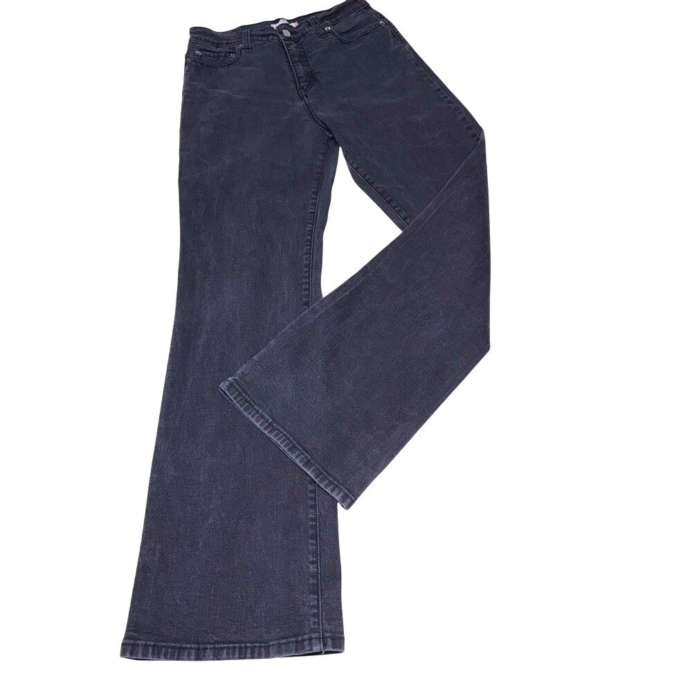 Levi's perfectly slimming starch bootcut jeans in faded black‎ charcoal size 10